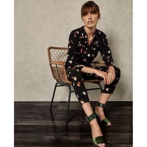 Ted Baker Sophea Colour By Numbers‎ Print Jumpsuit size 2 US 4-6 black